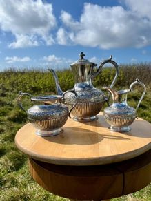 Antique Victorian Large Three Piece Teaset