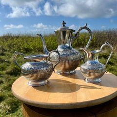 Antique Victorian Large Three Piece Teaset