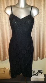 Wallis black lace midi dress size UK8 EU36 Postage inluded