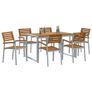 Garden Dining Set 7 pcs Grey and brown Solid acacia wood Image 2