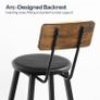 Bar Stools Set of 4, PU Upholstered Bar Chairs with Backrest and Footrest, Counter Height Stools Image 4