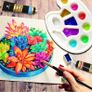 Deluxe Acrylic Paint Set School Art Supplies for Artist 30pc Craft Kit for Rock  Wood Ceramic Canvas Paper And Fabric  Include Mixing Knife, Sponge, Palette and 3 Sizes Premium  (FREE POSTAGE) Image 2