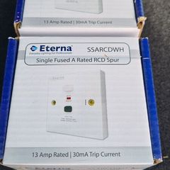 New Eterna Type A RCD Sockets & Fused Spurs Boxed