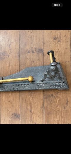 Antique Victorian Cast Iron & Brass Fireplace Fender Ornate Original