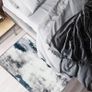 Washable Rugs Small Non Slip Area Rugs for Bedroom Machine Washable Rugs Living Room Soft Short Pile Rug Indoor Entry Floor Rug Non Shedding Dense Abstract Chic Ink Splash Rug 60x110CM Blue Image 5