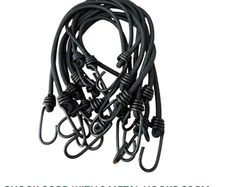Shock Cord with 2 metal hooks 60cm - 10 Pack