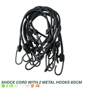 Shock Cord with 2 metal hooks 60cm - 10 Pack