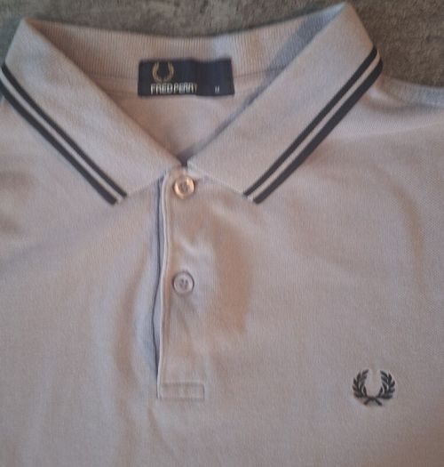 Fred Perry Men's M Twin Tipped Polo Shirt Lilac Purple