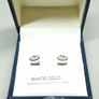 Vintage 9ct White Gold Oval CZ Stud Earrings Fully Hallmarked Dublin 375 Image 4