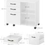 Industrial Rolling File Cabinet with 3 Drawers and Wheels, Open Compartments for A4 Documents, Letter Size, Printer Stand Image 2