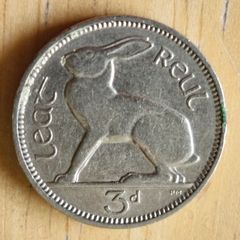 Ireland 1939 3 pence 3d Low Mintage coin