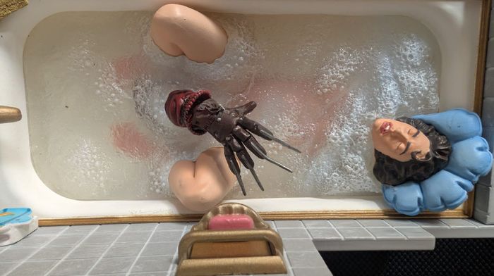 Nightmare on Elm Street - Nancy in the Bath with Freddy Krueger - highly collectible