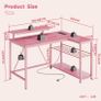 106.5CM L-Shaped Desk with Power Outlets & LED Lights Image 5