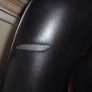 Vintage Faux Leather Arm Chair with Castors for Sale Image 4
