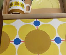 Orla Kelly Atomic Flower set of 2 Cappuccino Tea Cup& Saucers Set