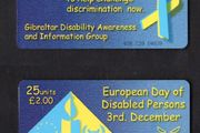 2000 Gibraltar 25 unit Disabled Persons Day (Siemens - S5 (Module 33)) Phonecard