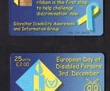 2000 Gibraltar 25 unit Disabled Persons Day (Siemens - S5 (Module 33)) Phonecard