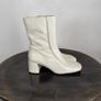 Ankle Boots Cream Leather Image 2