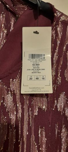 Purple and metalic dress Size 20