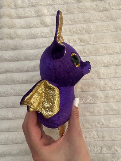 Ty Beanie Boos COUNT the Purple Halloween Bat approx. 6" Used Please see photos