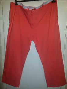 BNWT Genuine Sheego Plus size  stretchy peach trousers straight leg size UK32 EUR60 Postage included