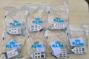Collection of 7 porcelain miniature KLM Delft Blue houses