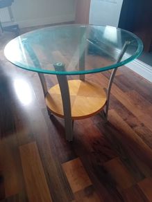 Glass top tea table