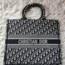 Authentic Christian Dior Large Book Tote - Blue Dior Oblique Embroidery Image 7