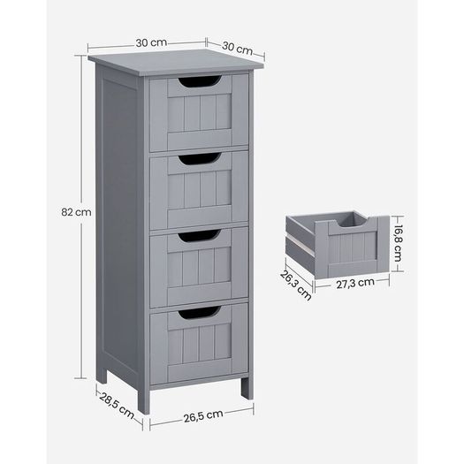 New Bathroom Floor Storage Cabinet (Grey) FREE P&P