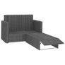 2 Piece Garden Lounge Set with Cushions Poly Rattan Grey Image 3