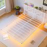 Floating Bed Frame with LED Lights and Charging Station Image 5
