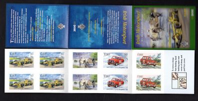 2001 Ireland Irish Motorsport Commemorative self-adhesive Stamp Booklet Mint Never Hinged (MNH). Hibernian HB88