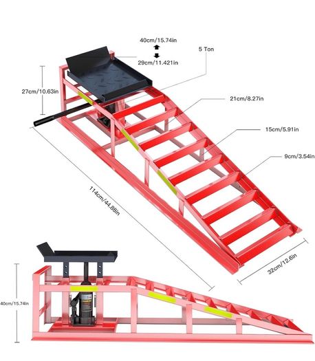 2x 5-Ton/5000kg Heavy-Duty Car Ramps,Car Ramp with Hydraulic