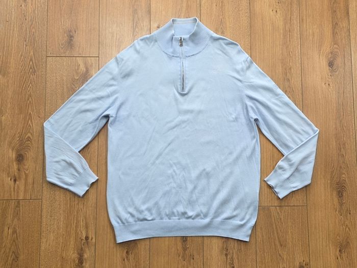 Oscar Jacobson Men's Quarter Zip Knit Jumper Size XL