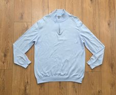 Oscar Jacobson Men's Quarter Zip Knit Jumper Size XL