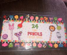 New 24 funky pencils with fun erasers