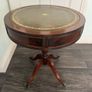 Vintage Regency Style Leather Top Drum Table/Occasional Table Image 3