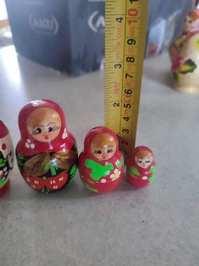 Matryoshka doll "Ladybug Red" Hand Painted Russian Dolls set of 4