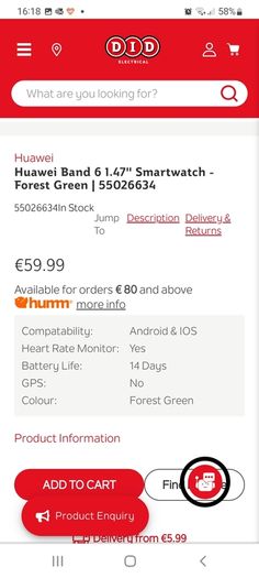 Huawei band 6 watch