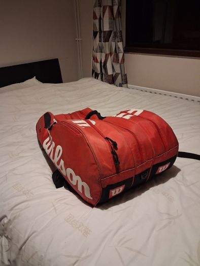 Wilson Tour Thermo Guard Tennis Racket Bag  3 Compartment  Red/Black