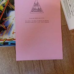 Def Leppard LP with original UK press release (1987)