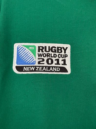 Men's Rugby World Cup 2011 Jersey Green Heavy Cotton - Size L - Long Sleeve