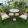 Bistro set Forged Garden Chairs  Cast iron table very heavy furniture patio decking steel home house  cottage benchs gift present new sea shels furniture pots statue  table and chairs seat Image 8