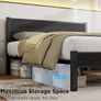 King Size Bed Frame with Wooden Headboard Bed Frames Image 6
