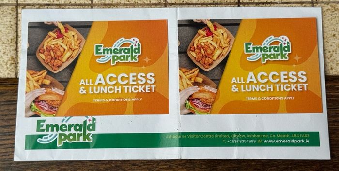 Emerald Park All Access Tickets with Lunch - Two Tickets - Expiry Date: 07/11/2027