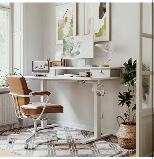 Electric Adjustable Height Desk with 2 Drawers