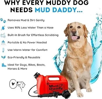 8 Litre Portable Pet Washing Device | Muddy Walks | Pet Cleaning | Grooming | Red