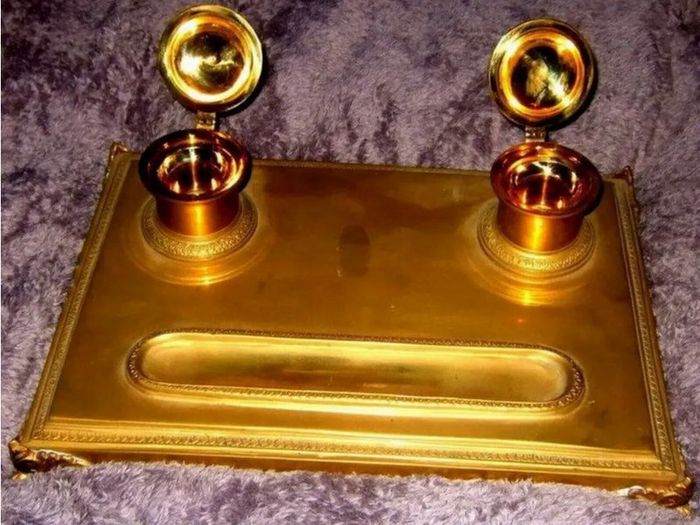 Early Victorian Brass Inkstand