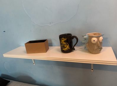 White Wooden Wall Shelf