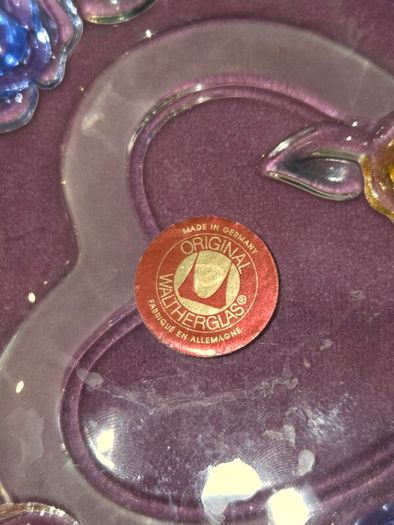 German made Walther Glass  Heart Shaped Trinket Bowl